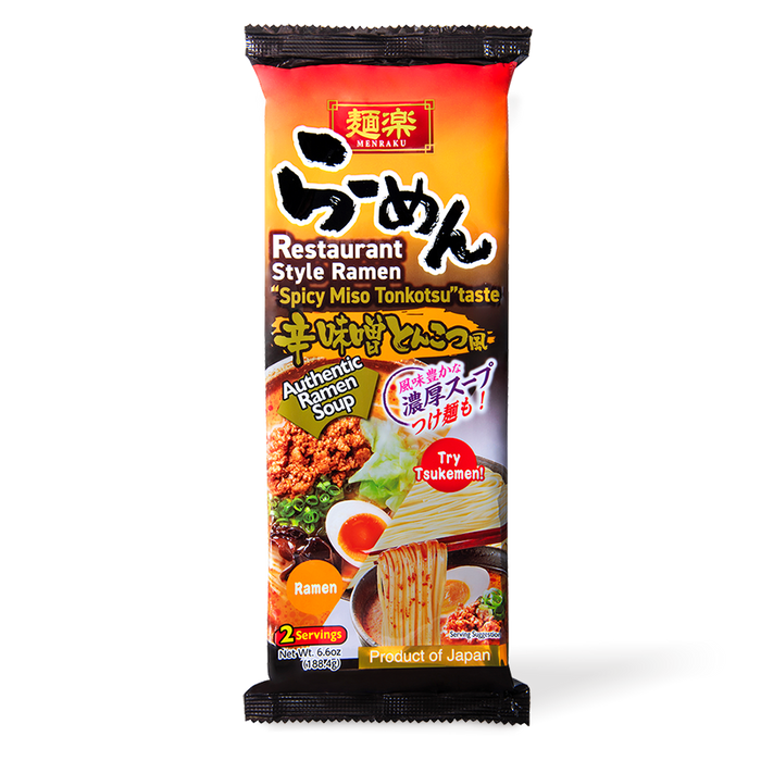 Hikari Miso - Menraku Ramen Soupe Saveur Miso Tonkotsu Épicé 2x92,2g