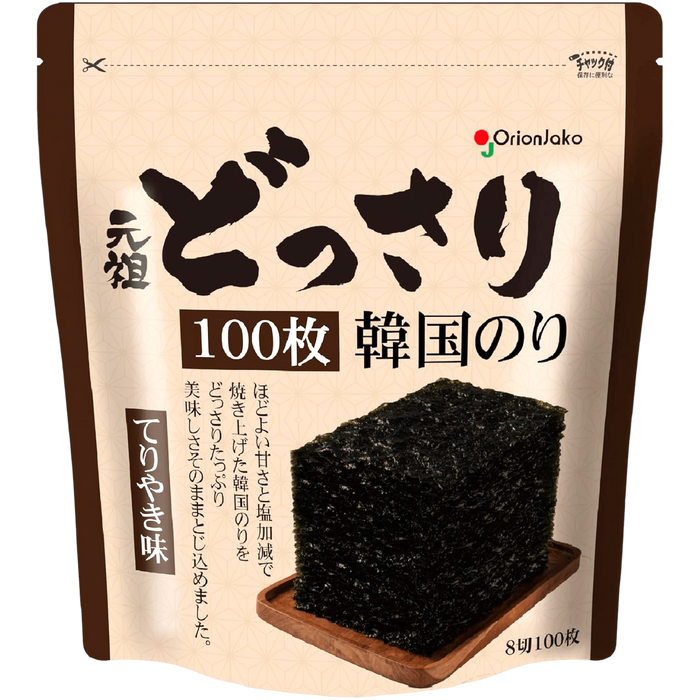 Orion Jako - Algues coréennes Goût Teriyaki 100 feuilles (8 découpes) 65g