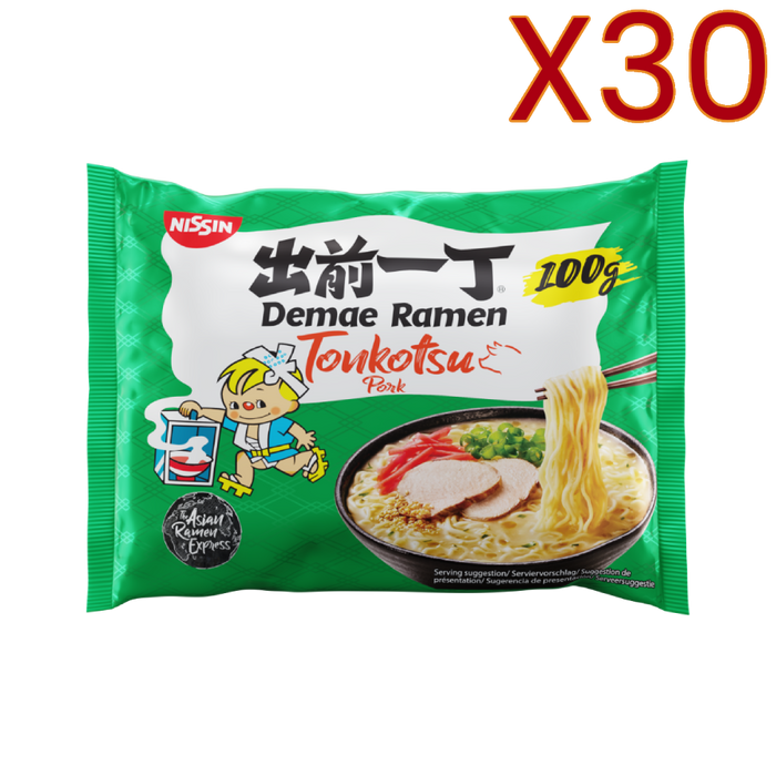 Nissin - Nouilles Ramen Demae Tonkotsu 100g/500ml x30 BUNDLE