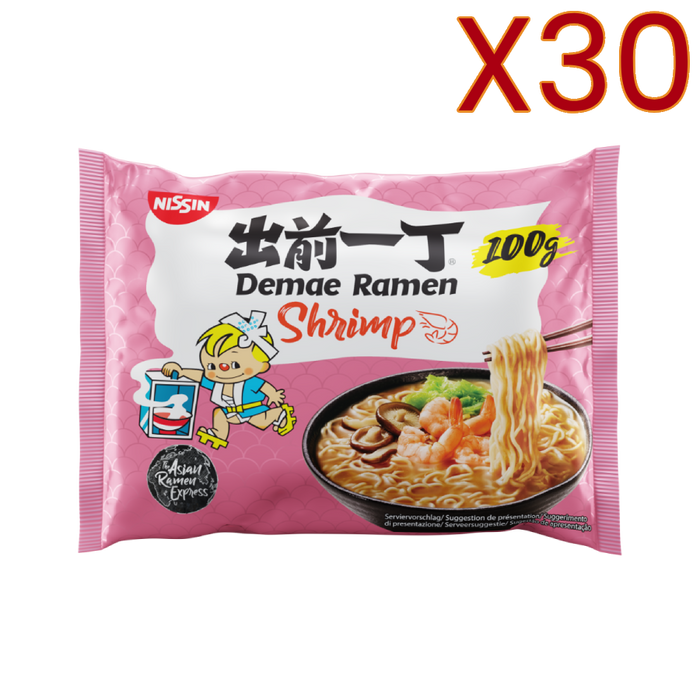 Nissin - Nouilles Demae Ramen Crevette 100g/500ml X30 BUNDLE