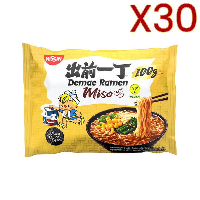 Nissin - Nouilles Ramen Demae Miso 100G/500ml X30 BUNDLE