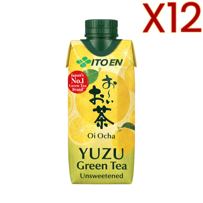 Ito En - Oi Ocha Thé vert matcha yuzu Non Sucré en Brique 330ml X 12 BUNDLE