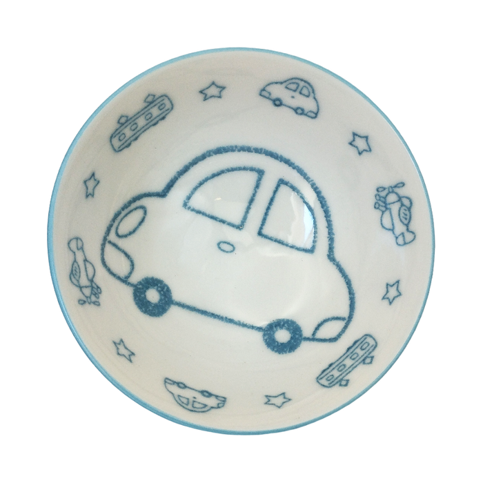 Porcelain bowl with car motif