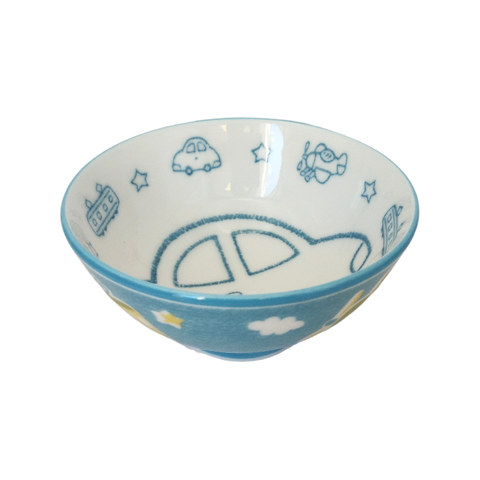 Porcelain bowl with car motif