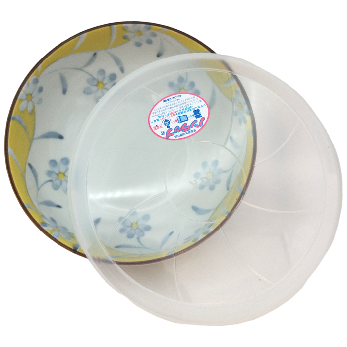 Bol en porcelaine avec motifis floraux Jaune 16.5 cm x 7 cm