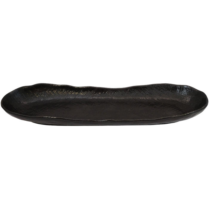 Plat en porcelaine en forme allongé Noir 33.4 x 10 x 3.5 cm