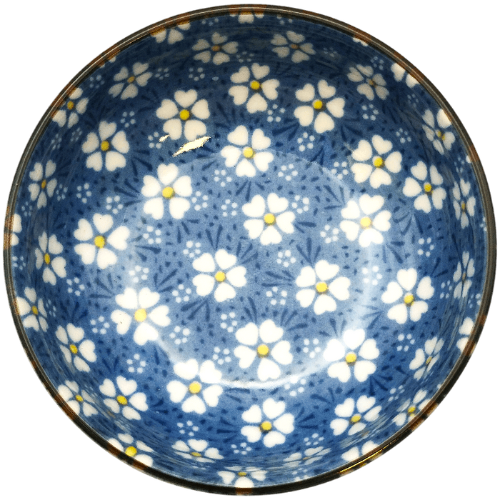 Small porcelain bowl in flower Blue plain 10.7 x 4.5 cm