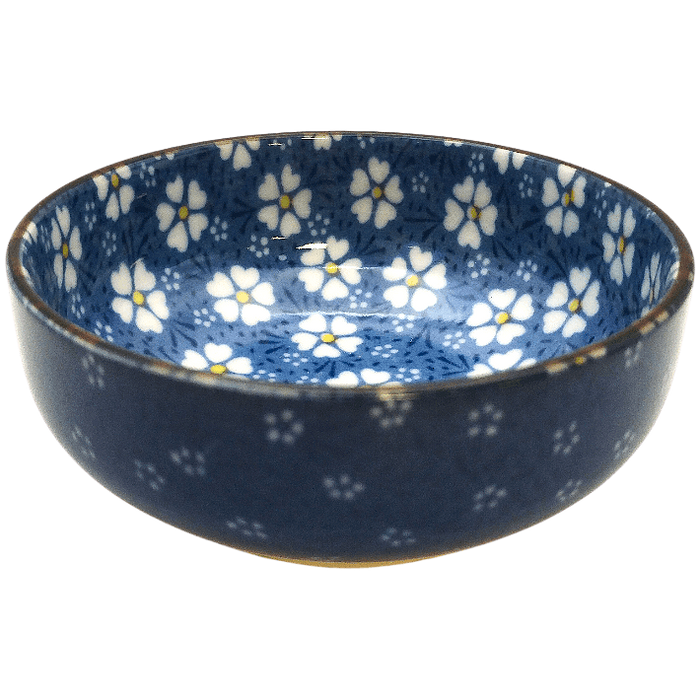 Small porcelain bowl in flower Blue plain 10.7 x 4.5 cm