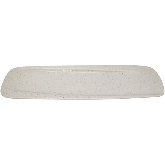 Plat en porcelaine en forme allongé Blanc 31.9 x 10 x 2.1 cm